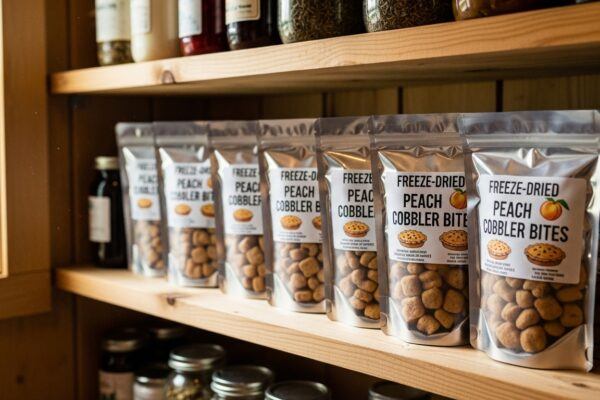 🍑 Freeze-Dried Peach Cobbler Bites
