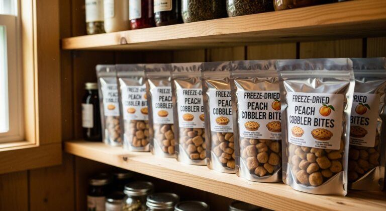 🍑 Freeze-Dried Peach Cobbler Bites